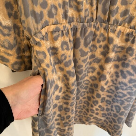 Aritzia Babaton Silk Leopard Print Shirt Dress, Size Small - Picture 3 of 11